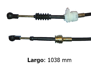 CABLES CAMBIOS - SELECTORA DE CAJA LIVIANOS PEUGEOT BOXER / CITROEN JUMPER / FIAT DUCATO 05/.. ENGANCHE - ROTULA GRANDE - LARGO 1038 MM _