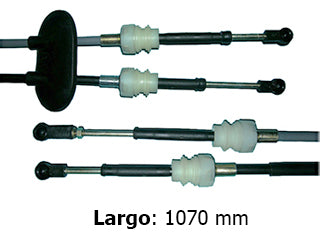 CABLES CAMBIOS - SELECTORA DE CAJA LIVIANOS RENAULT MASTER 1.9 DCI-2.2 DCI 01/.. DOS CABLES UNIDOS CON GOMA - LARGO 1070 MM_