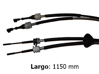 CABLES CAMBIOS - SELECTORA DE CAJA LIVIANOS CHEVROLET AGILE/MONTANA 15/.. DOS CABLES UNIDOS CON GOMA - UNION - LARGO 1150 MM_