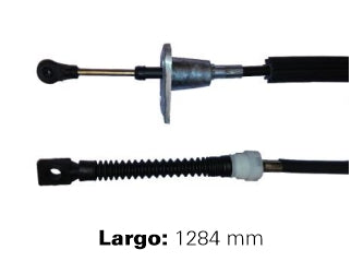 CABLES CAMBIOS - SELECTORA DE CAJA LIVIANOS FORD ESCORT 1.6 AP-2.0 AE / VOLKSWAGEN POINTER 1.6 AP-1.8 AE 92/.. ENGANCHE CON CHAPA-LARGO 1284 MM