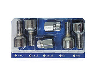 KIT BULONES Y TUERCAS DE SEGURIDAD VOLKSWAGEN GOL/GOL TREND BULON CABEZA HUECA 12X25 P 1.50 HEX 17 - DISENO ALEMAN_