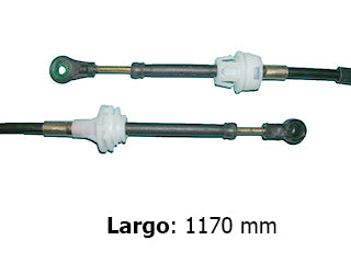 CABLES CAMBIOS - SELECTORA DE CAJA LIVIANOS CHEVROLET AGILE/MONTANA 09/.. CABLE LARGO - ENGANCHE - LARGO 1170 MM_