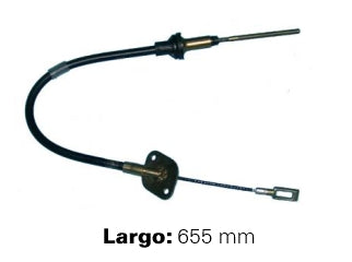 CABLES DE EMBRAGUE LIVIANOS FIAT REGATTA 1.6 TIPO 91/92 SIN CONTRAPESO - HORQUILLA FORJADA Y PIEZA DE CHAPA - LARGO 655 MM - FRE