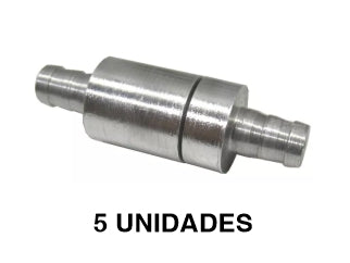 BOMBAS DE COMBUSTIBLE NAFTA VALVULA ANTIRETORNO DE ALUMINIO PARA MANGUERA 8MM - PACK X5