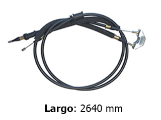 CABLES FRENO DE MANO LIVIANOS CHEVROLET MERIVA 03/.. SIN ABS FRENO TRASERO A CAMPANA - DOS CABLES UNIDOS CON CHAPA - LARGO 2640MM