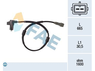 SENSORES DE ABS PEUGEOT 306/PARTNER / CITROEN BERLINGO 1.8 16V-1.9 D - 2.0 HDI DELANTERO IZQUIERDO 665 MM_