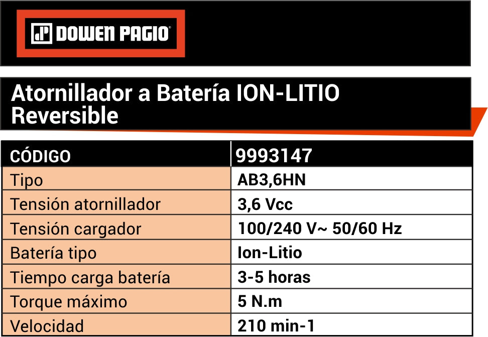 ATORNILLADOR A BATERIA 3.6V -DP