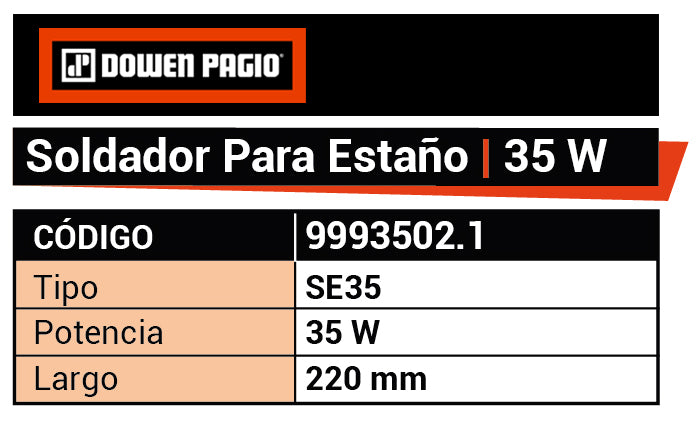 SOLDADOR ESTAñO LAPIZ 35W DP