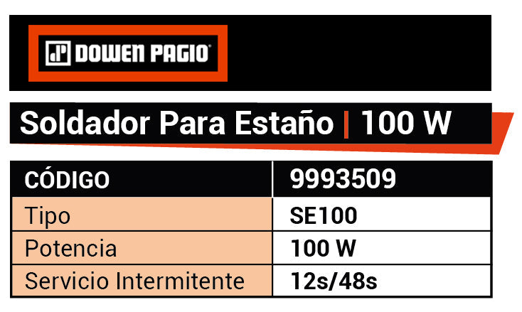 SOLDADOR ESTAñO PISTOLA 100W DP