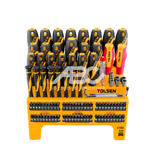 SET TOLSEN DESTORNILLADORES 100 PCS 015-20185