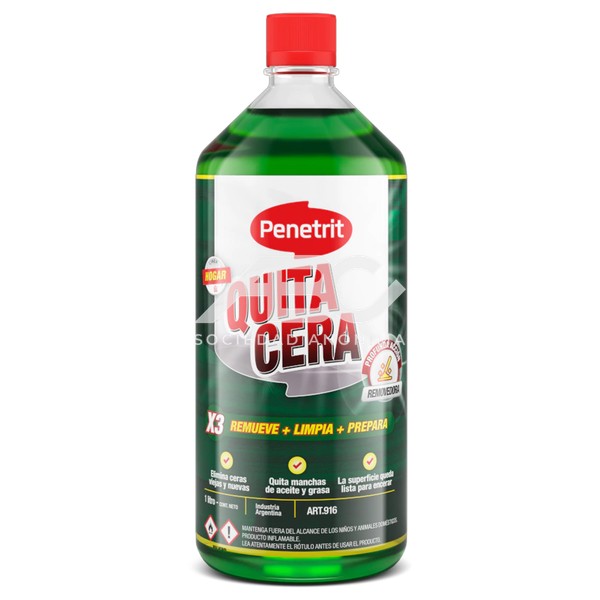 LIQUIDO QUITA CERA. BOTELLA DE 1 LITRO. FACILITA EL PROCESO DE REMOCIÓN DE CERAS ENVEJECIDAS PENETRIT 10004923