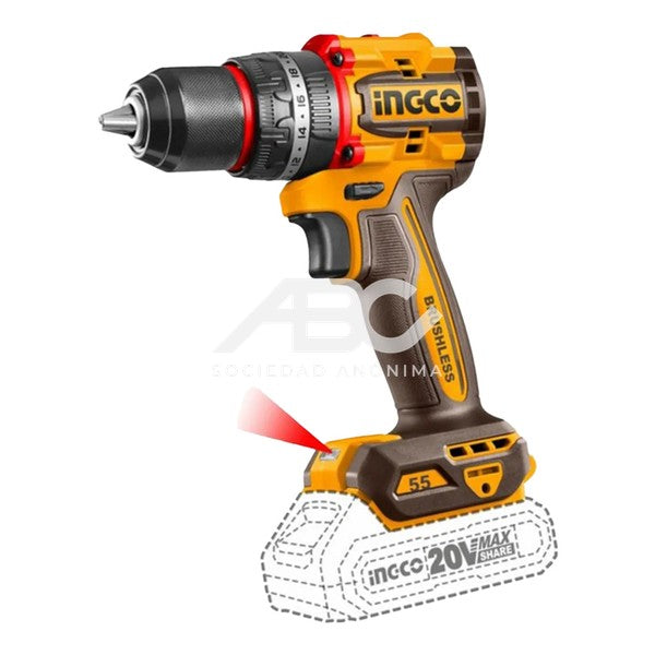 TALADRO INALAMBRICO PERCUTOR A BATERIA 20 V BAR TOOL INGCO CIDLI205581