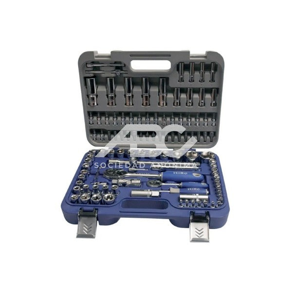JUEGO DE BOCALLAVES MIXTO 1/4" Y 1/2" 108PZS EN MILIMETROS IRIMO 129-108-4