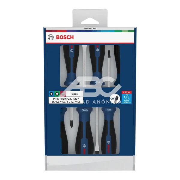 JUEGO DESTORNILLADOR PH/PZ/SL 6 PIEZAS BOSCH 1600A039PH