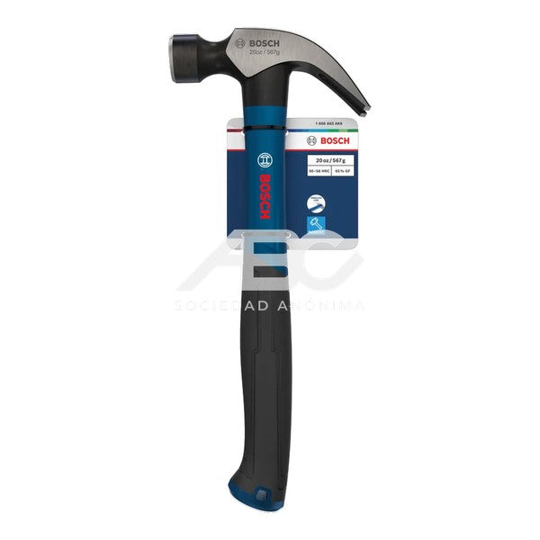 MARTILLO DE UÑA 567G EN COLOR PLATA, AZUL E NEGRO DESARROLADA PARA ELECTRICISTAS BOSCH 1600A03AK6