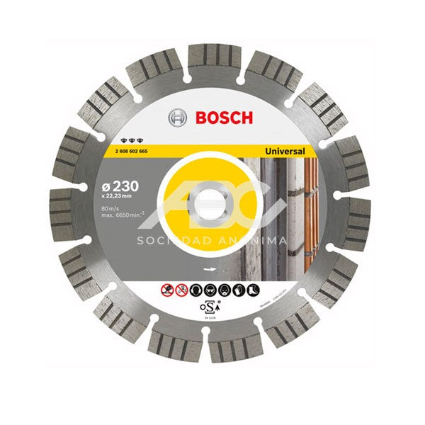 DISCO DE DIAMANTE UNIVERSAL MAS METAL 115MM-22.23MM-2.2MM BOSCH 2608602661