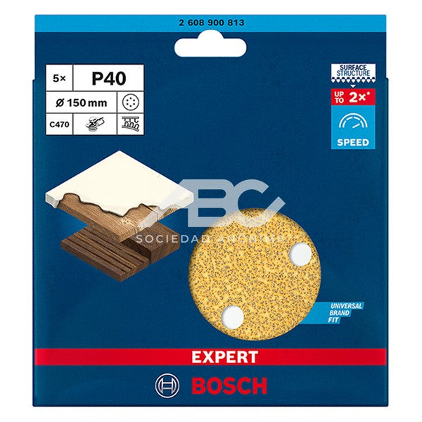 DISCO DE LIJA EXPERT C470 ANTIEMPASTE BOSCH 2608900813