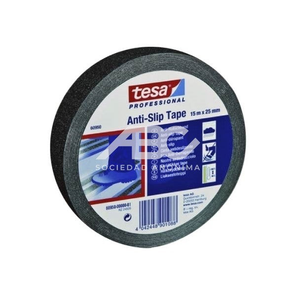 CINTA ANTIDESLIZANTE NEGRA DE FACIL APLICACION, RESISTENTE A CAMBIOS DE TEMPERATURA Y RAYOS UV TESA 60950-00000-02