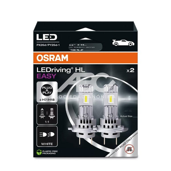 LAMPARA LED 16W12VPX26D HCB2 H7 OSRAM 64210DWESY-7900140 - PACK X2