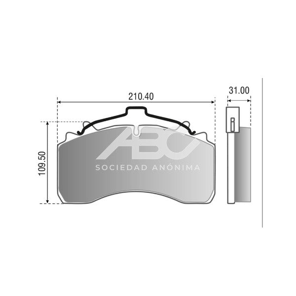 PASTILLAS DE FRENO SEMIRREMOLQUES DANES CON FRENO WABCO PAN 22-1 ?(EJES SAF ?SAUER) ?TRASERA PLASBESTOS 83512