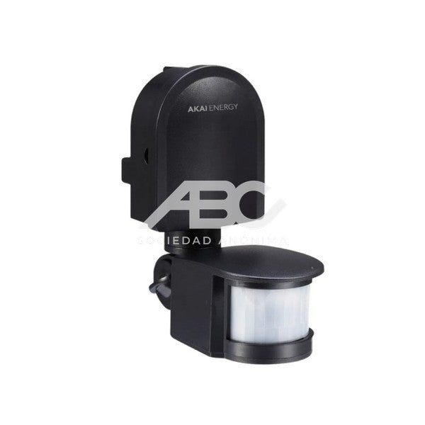 SENSOR DE MOVIMIENTO 600W- 1200W 12MTS 180º 3-2000 LUX NEGRO AKAI 1401B