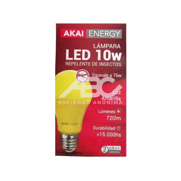 LAMPARA REPELENTE DE INSECTOS EQUIVALE A 75W LUZ AMARILLA 720 LM DURABILIDAD 15000 HRS AKAI AK3125I