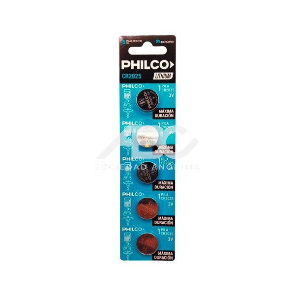 PILA PHILCO TIRA CR 2025 X 5 UNIDADES CR2025B5PI