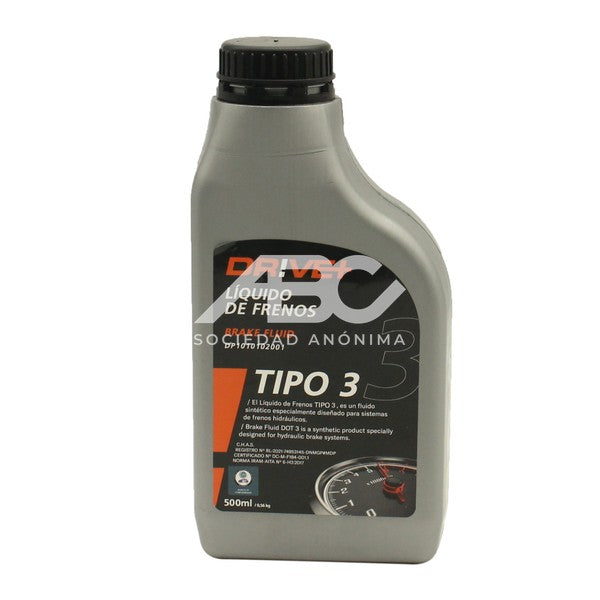 LQUIDO DE FRENO DOT 3 12X500CC DRIVE+ DP1010.10.2001AR