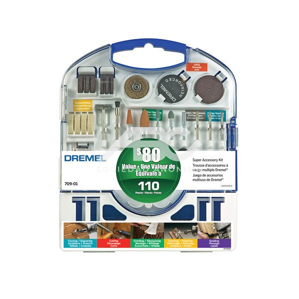 ESTE KIT CONTIENE 110 ACCESORIOS DREMEL ORIGINALES PARA HACER PRÁCTICAMENTE CUALQUIER 26150709AD