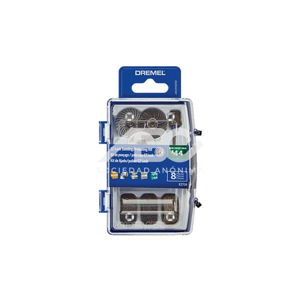 KIT ESPECIALMENTE SELECCIONADO DE 8 ACCESORIOS EZ LOCK? PARA SUS NECESIDADES DE LIJADO Y PULIDO DREMEL 2615E726AA