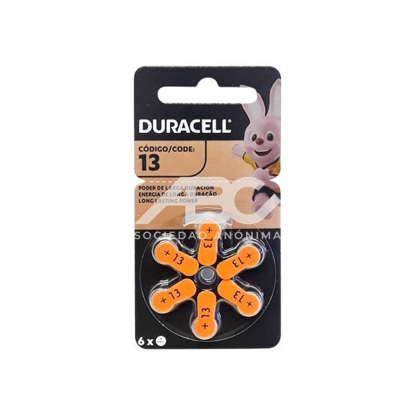 PILA PARA ARTEFACTOS AUDITIVOS TAMAÑO 13 BLISTER X 6UN DURACELL 41333030197