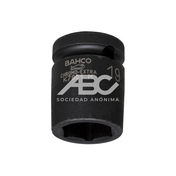 BOCALLAVES DE IMPACTO CUADRO 1/2" CON PERFIL HEXAGONAL MÉTRICO Y ACABADO FOSFATADO SERIE CORTA BAHCO K7801M-19