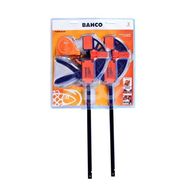 SET 2 PRENSAS Y CINTA METRICA 3 MTS BAHCO PLA044-QC-MT