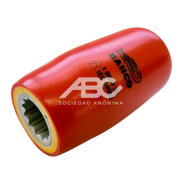 BOCALLAVE DE 1/2 AISLADO PARA TRABAJO EN EQUIPOS DE BAJA TENSION HASTA 1000 VOLTIOS 12MM BAHCO S12-A-RN