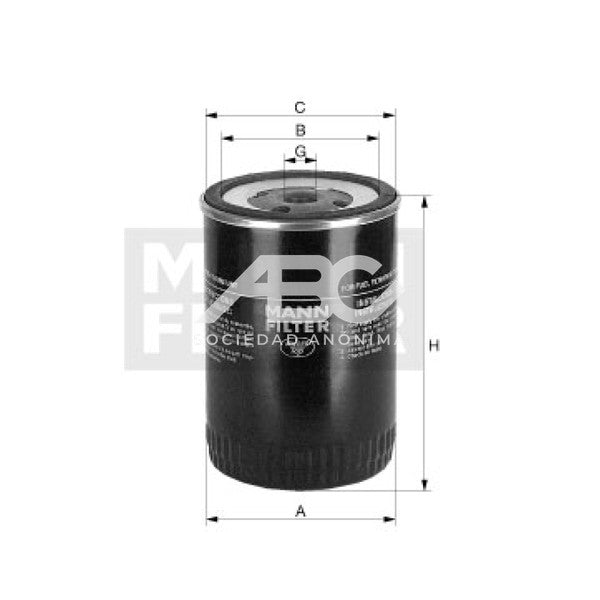 MTU 4000-SERIE - FILTRO COMBUSTIBLE PESADO MANN WDK 11 102/2