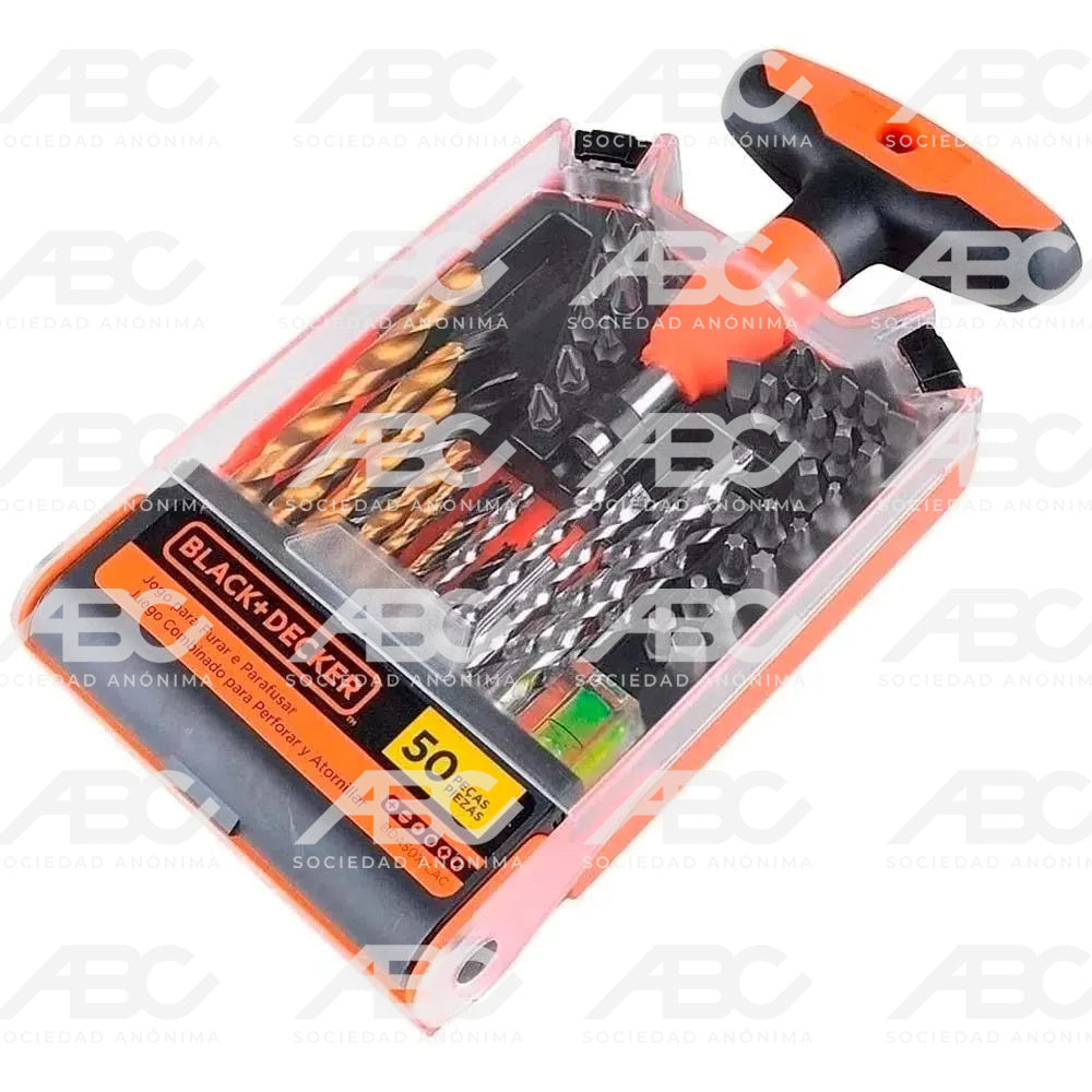 SET COMBINADO PARA PERFORAR Y ATORNILLAR BLACK & DECKER BDA50X-LAC, COLOR NARANJA