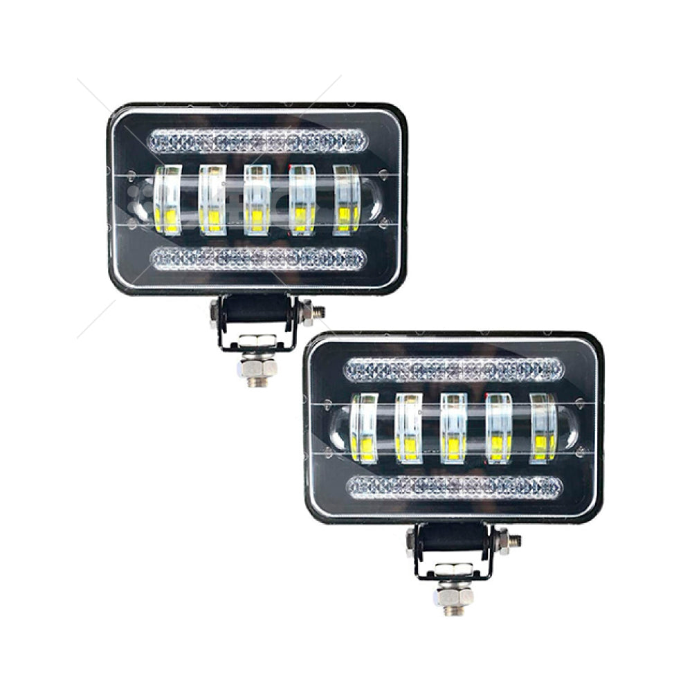 JUEGO DE FAROS LED RECTANGULAR - 30W - 10L - FLOOD - SPOT - LUZ DE LARGO ALCANCE + INUNDACION