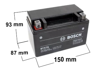 BOSCH Batería Moto BTX7A (YTX7A) - 12V - 6Ah - 90 CCA