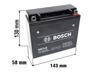 BOSCH Batería Moto BB7LB (12N7A-3A / YB7LB) - 12V - 7Ah - 100 CCA