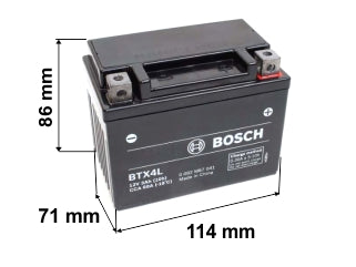 BOSCH Batería Moto BTX4L (YTX4L) - 12V - 4Ah - 50 CCA
