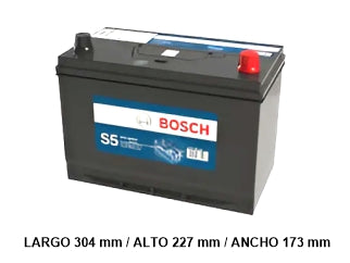 BOSCH Batería S5 95DA - 90Ah - 12V - 650 CCA - Borne Derecho - AUTOS Y CAMIONETAS