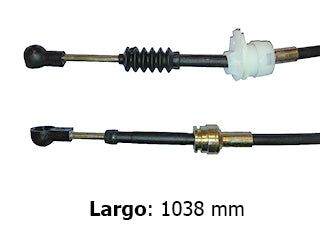 CABLES CAMBIOS - SELECTORA DE CAJA LIVIANOS PEUGEOT BOXER / CITROEN JUMPER / FIAT DUCATO 02/05 CAJA MLGU-ENGANCHE-ROTULA GRANDE-LARGO 1038 MM -