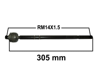 AXIALES/PRECAP CREMALLERAS VOLKSWAGEN UP 14/.. DIRECCION HIDRAULICA LARGO 306 MM ROSCA MACHO/MACHO 14X1.5_