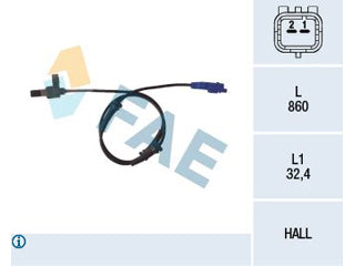 SENSORES DE ABS PEUGEOT 206 1.4 8V-2.0 HDI TRASERO AMBOS LADOS_