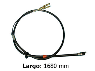 CABLES FRENO DE MANO PESADOS FORD F4000 01/.. CABLE ENSAMBLE FRONTAL-PALANCA - LARGO 1680 MM_