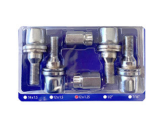 KIT BULONES Y TUERCAS DE SEGURIDAD PEUGEOT 206/207/208/307/308/408 BULON C/ARANDELA GIRATORIA CABEZA EST INT 12X22.50 P 1.25-LL. ALEAC_