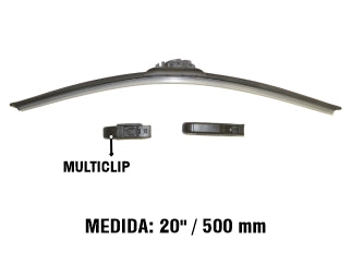 ESCOBILLAS ESCOBILLA 20 PULGADAS VISIONALL C/SPOILER AERODINAMICO EN GOMA / CONEXIONES MULTICLIP_