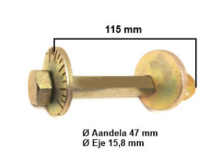 BULONES CORRECTORES DE COMBA TOYOTA HILUX ../05 DIAM 47 MM EJE 15,8 MM LARGO 125 MM