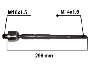 AXIALES/PRECAP CREMALLERAS FIAT ARGO 17/../CRONOS 18/.. LARGO 297 MM ROSCA MACHO/MACHO RLC 16X1.5/RLE 15X1.5_