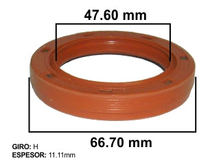 RETENES MOTOR LIVIANOS FORD TRANSIT 2.5 ../00 RETEN ARBOL DE LEVAS 47.60X66.70X11.30 MM - LX-R - GIRO H_